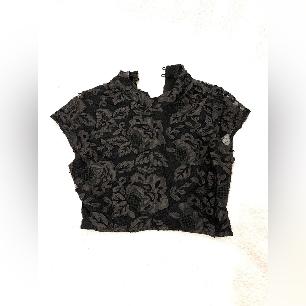 Black Lace Crop Top